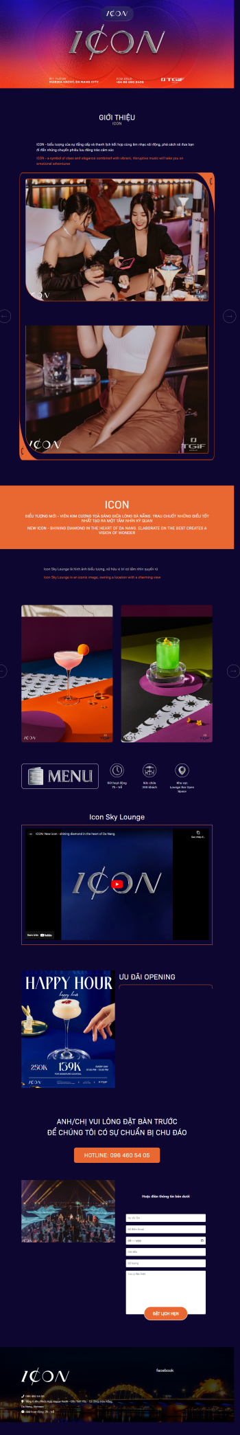 Website giới thiệu Icon Sky Lounge